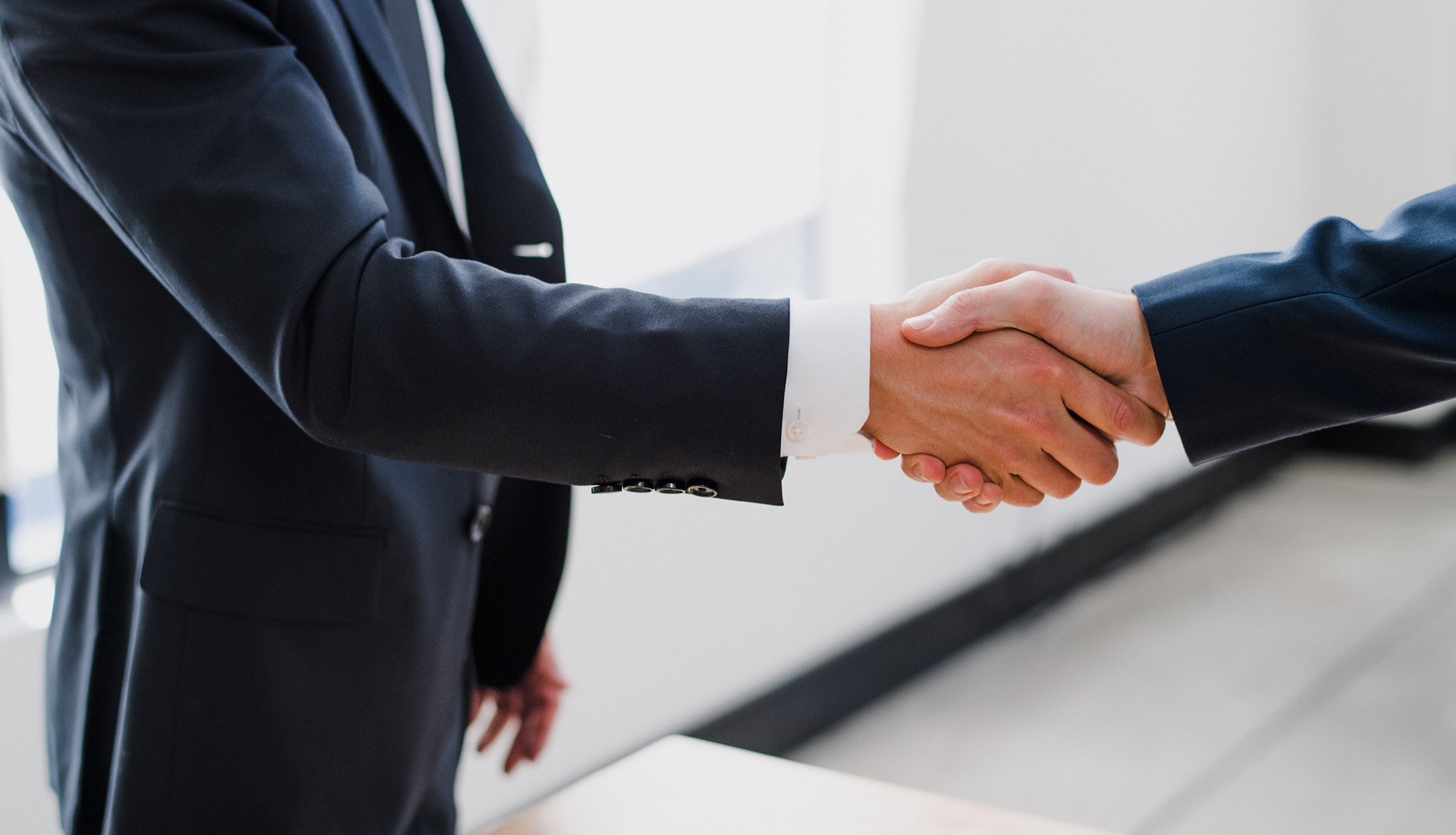 Lawyer shaking hands with a client